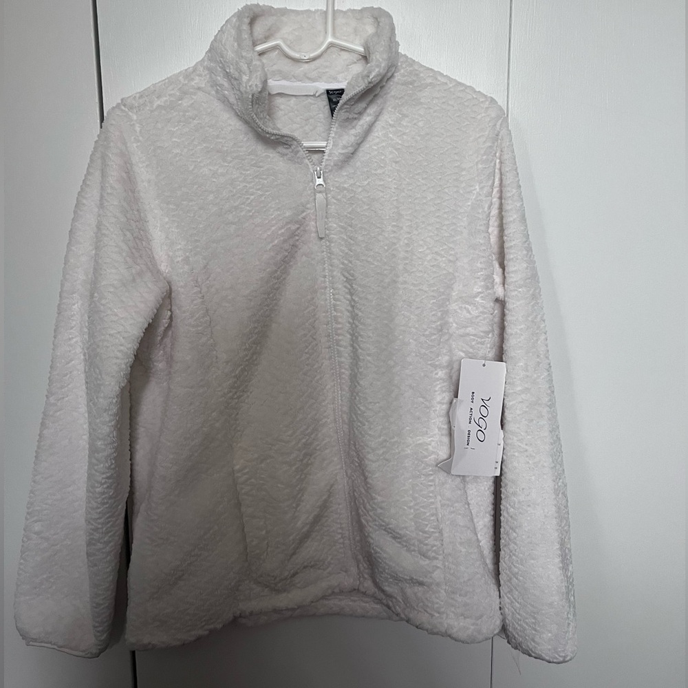 VOGO Athletica Soft White Fleece Jacket